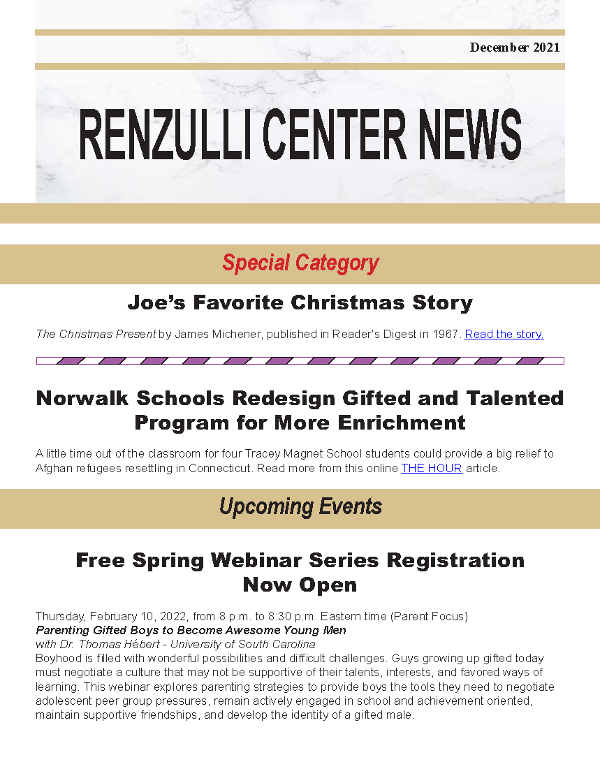 December 2021 Renzulli News Cover Graphic